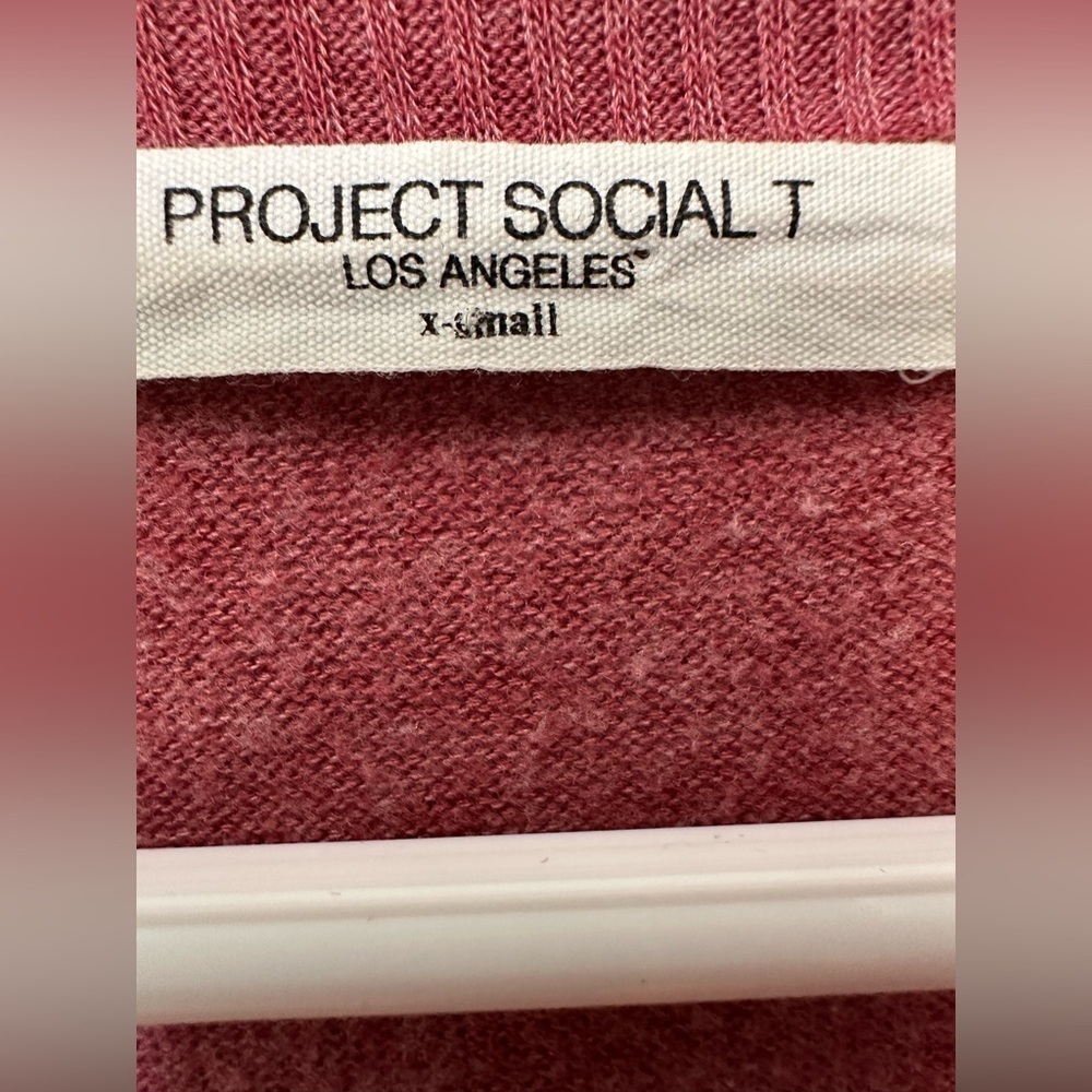 Project Social T mauve wrap front vneck sweater - Picture 5 of 7